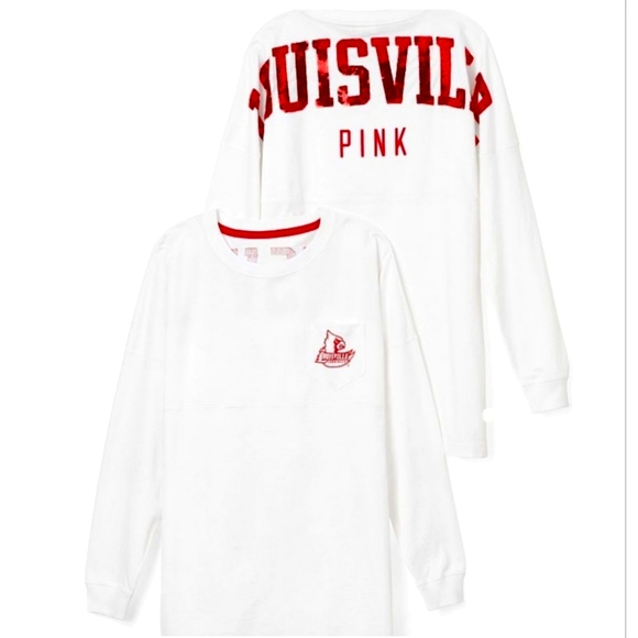Victoria Secret's PINK Louisville Cardinals shirt Small White - Picture 1 of 1